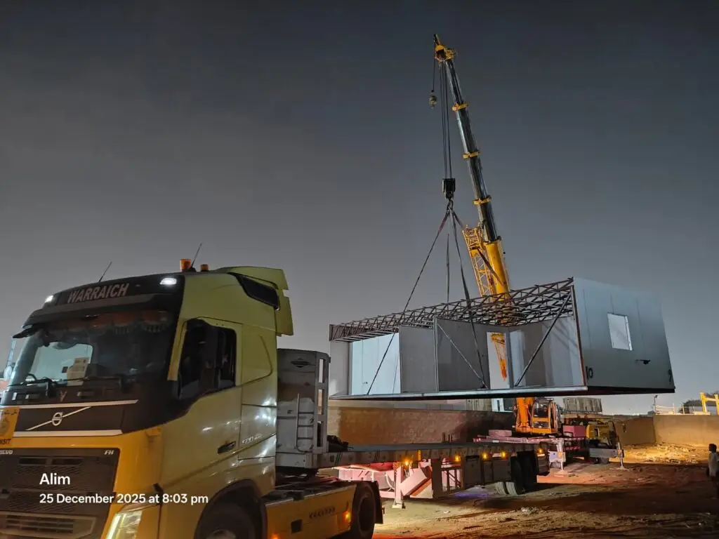 Shifting of porta cabins